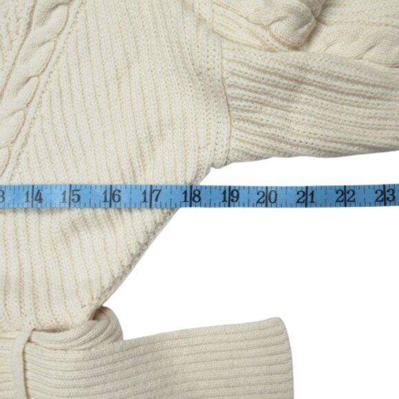 Anthropologie Maeve Belted Cable Cardigan Sweater Ivory S - Picture 6 of 12